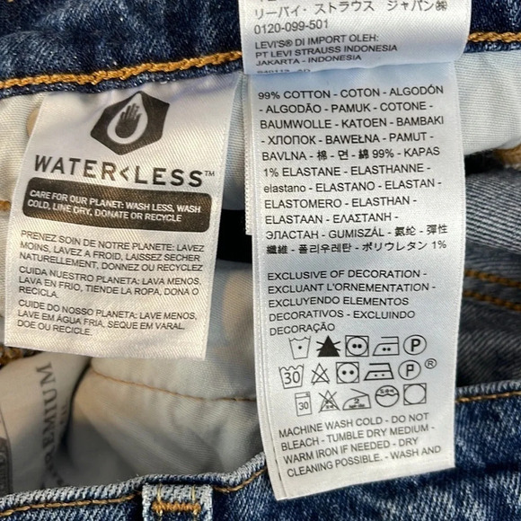 LEVIS 501 Premium High Waisted Button Fly Jeans Blue Medium Wash Distressed 27 - Picture 10 of 13